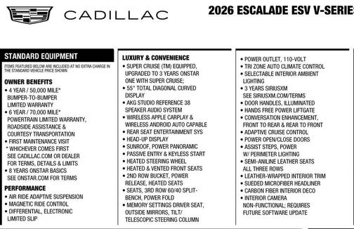 2026 Cadillac Escalade ESV V-Series