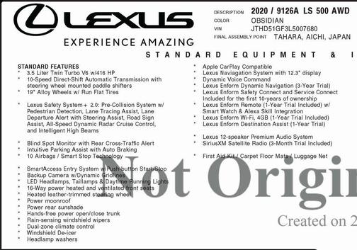 2020 Lexus LS 500 Base