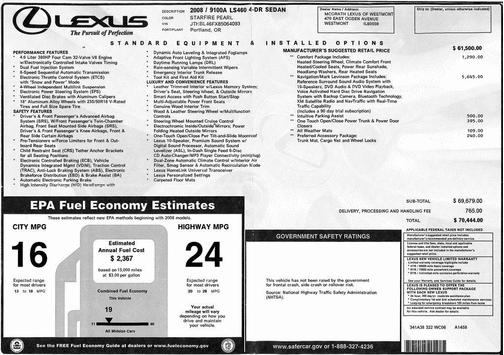 2008 Lexus LS 460 Base