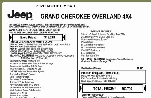 2020 Jeep Grand Cherokee Overland