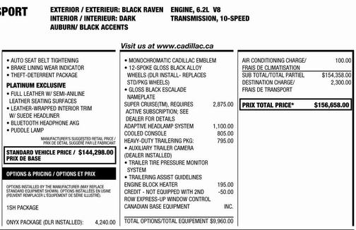 2023 Cadillac Escalade ESV Sport Platinum
