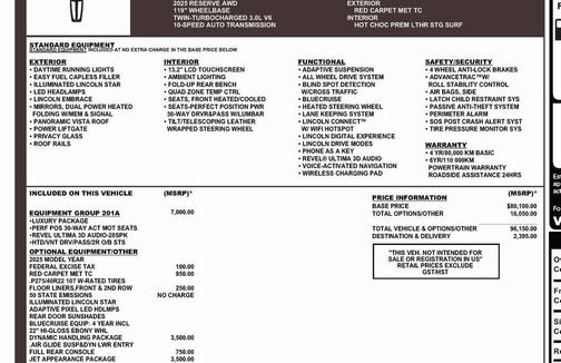 2025 Lincoln Aviator Reserve AWD