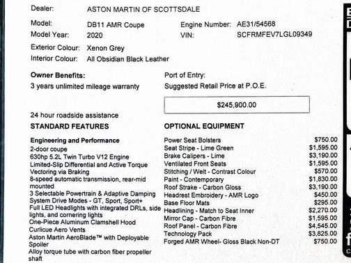 2020 Aston Martin DB11 AMR
