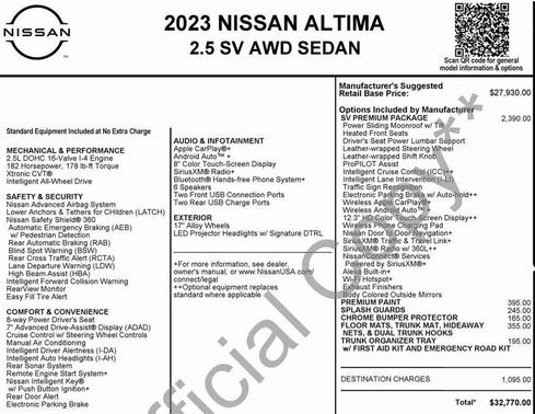 2023 Nissan Altima 2.5 SV