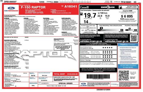 Agate Black Metallic 2026 Ford F-150 Raptor R