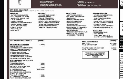 2025 Lincoln Aviator Reserve AWD