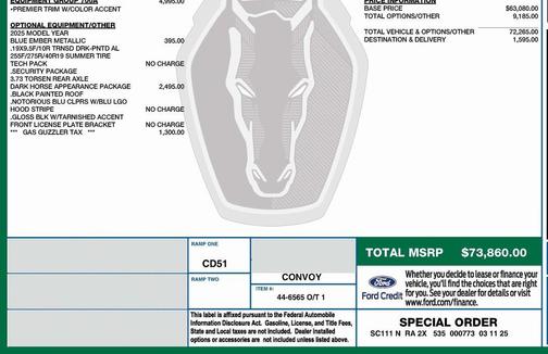 2025 Ford Mustang Dark Horse Fastback