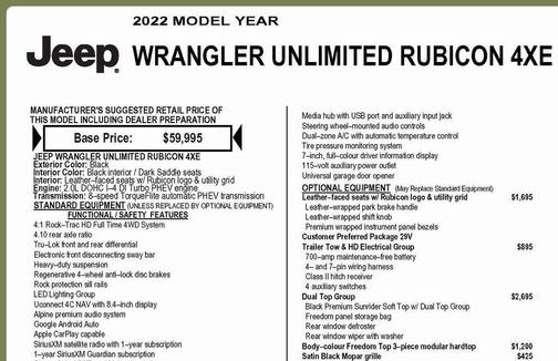 2022 Jeep Wrangler Unlimited 4xe Rubicon