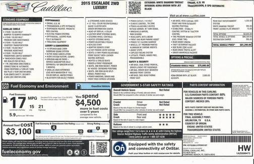 2015 Cadillac Escalade Luxury