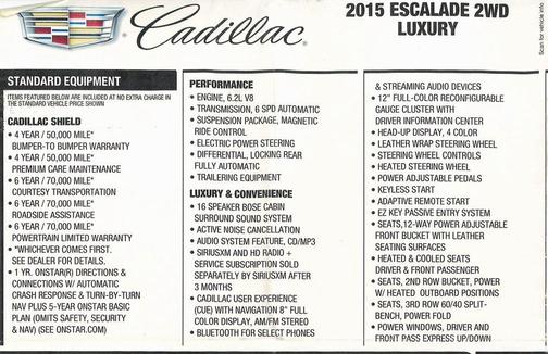 2015 Cadillac Escalade Luxury