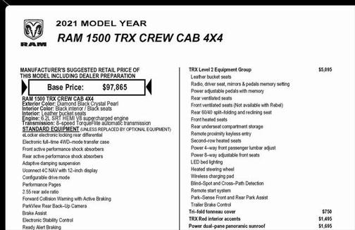 2021 RAM 1500 TRX
