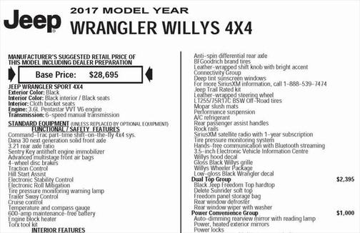 2017 Jeep Wrangler Sport