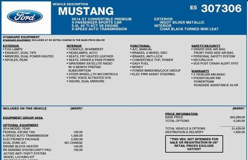 2014 Ford Mustang GT Premium