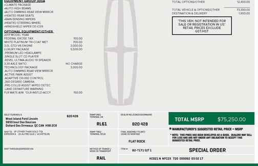 2017 Lincoln Continental Reserve