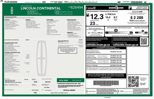 2017 Lincoln Continental Reserve