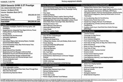 2024 Genesis GV80 3.5T Prestige Signature