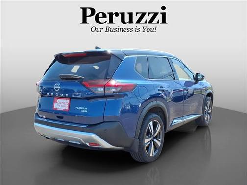 Caspian Blue Metallic/Super Black 2023 Nissan Rogue Platinum
