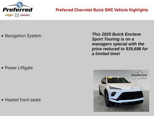 Summit White 2025 Buick Enclave Sport Touring