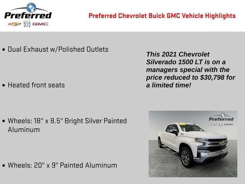 Summit White 2021 Chevrolet Silverado 1500 LT