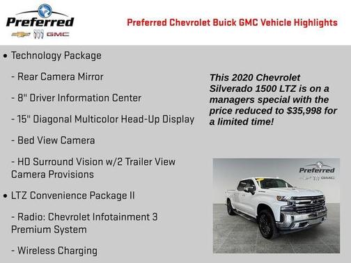 Summit White 2020 Chevrolet Silverado 1500 LTZ