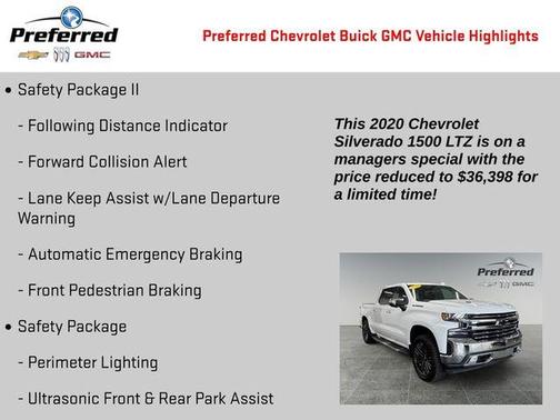 Summit White 2020 Chevrolet Silverado 1500 LTZ