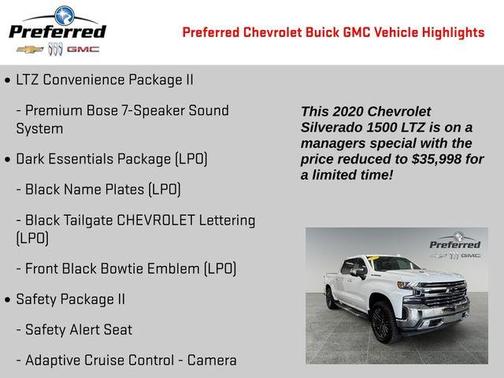Summit White 2020 Chevrolet Silverado 1500 LTZ