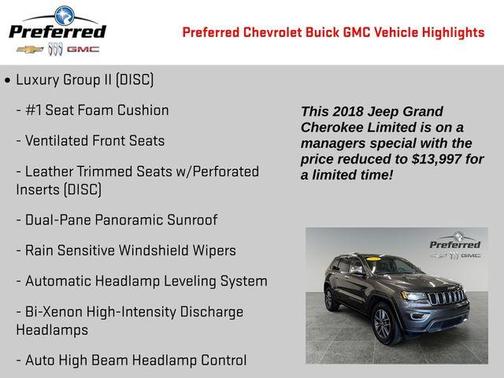 Granite Crystal Clearcoat Metallic 2018 Jeep Grand Cherokee Limited
