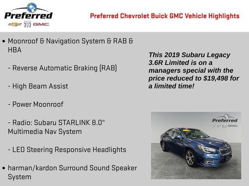 Abyss Blue Pearl 2019 Subaru Legacy 3.6R Limited