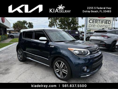 Mysterious Blue/White Roof 2018 Kia Soul +