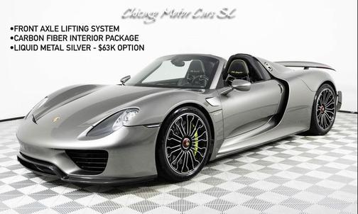 Liquid Metal Silver 2015 Porsche 918 Spyder Liquid Metal Silver Carbon Interior Pack Carbon Diffuser Blades Front Lift