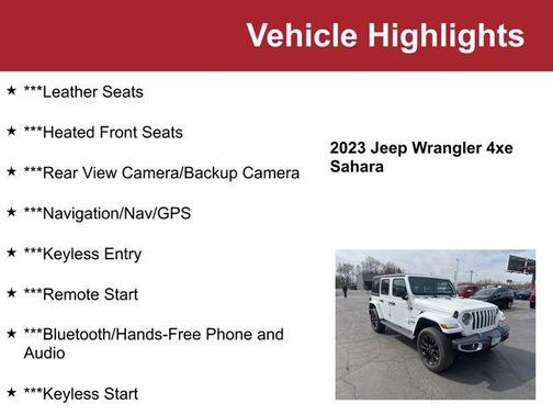Bright White Clearcoat 2023 Jeep Wrangler 4xe Sahara