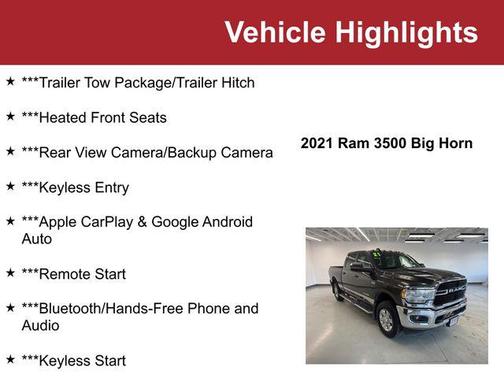 2021 RAM 3500 Big Horn Crew Cab 4x4 6'4' Box