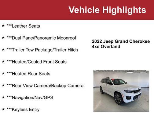 Bright White Clearcoat 2022 Jeep Grand Cherokee 4xe Overland