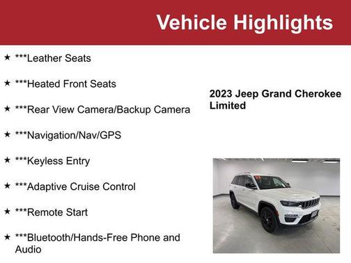 Bright White Clearcoat 2023 Jeep Grand Cherokee Limited