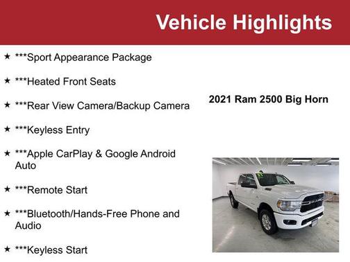 2021 RAM 2500 Big Horn Crew Cab 4x4 6'4' Box