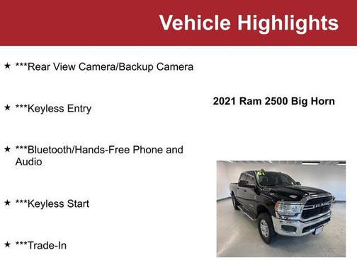 2021 RAM 2500 Big Horn Crew Cab 4x4 6'4' Box
