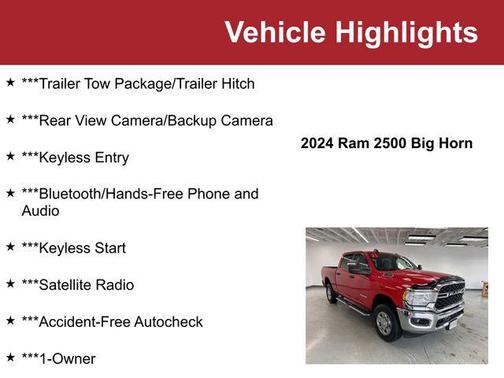 Flame Red Clearcoat 2024 RAM 2500 Big Horn Crew Cab 4x4 6'4' Box