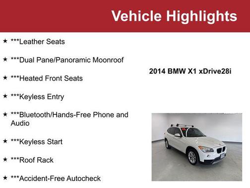 Alpine White 2014 BMW X1 xDrive 28i