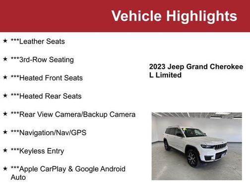 Bright White Clearcoat 2023 Jeep Grand Cherokee L Limited