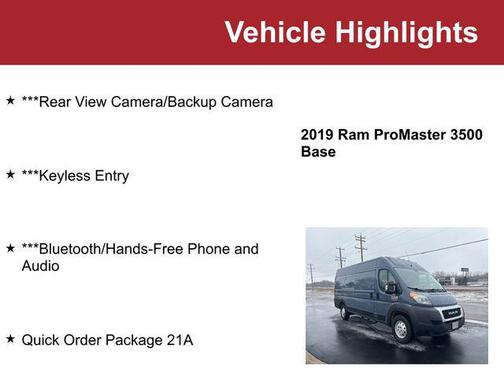 2019 RAM ProMaster 3500 High Roof