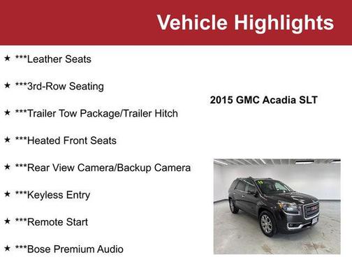 Iridium Metallic 2015 GMC Acadia SLT-1