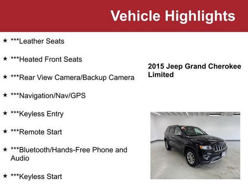Brilliant Black Crystal Pearlcoat 2015 Jeep Grand Cherokee Limited