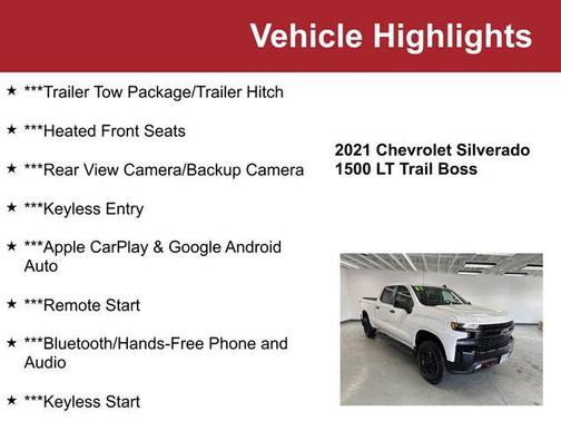 Summit White 2021 Chevrolet Silverado 1500 LT Trail Boss
