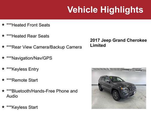 Granite Crystal Metallic Clearcoat 2017 Jeep Grand Cherokee Limited