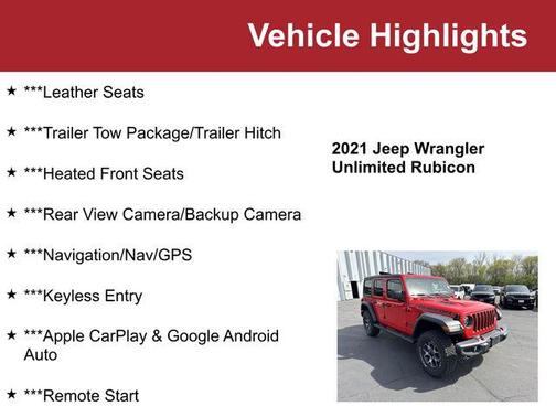 Firecracker Red Clearcoat 2021 Jeep Wrangler Unlimited Rubicon