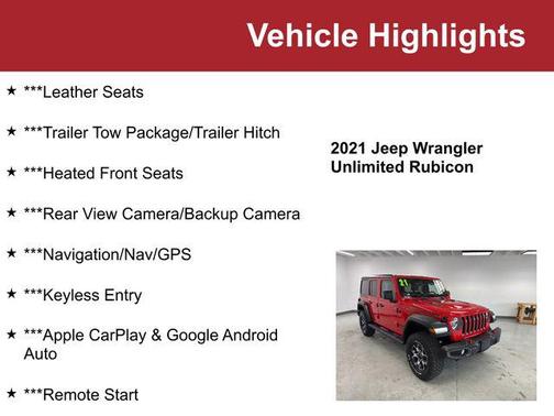 Firecracker Red Clearcoat 2021 Jeep Wrangler Unlimited Rubicon