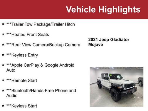 Bright White Clearcoat 2021 Jeep Gladiator Mojave 4x4