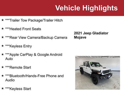 Bright White Clearcoat 2021 Jeep Gladiator Mojave 4x4
