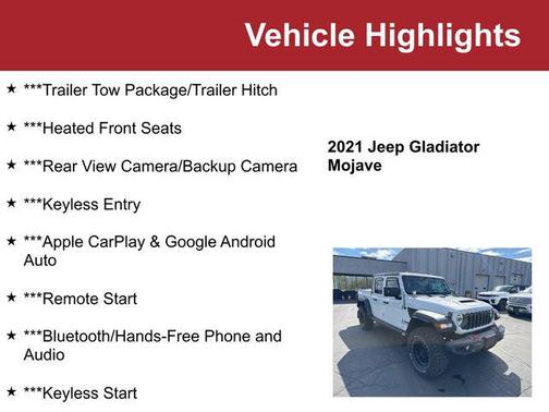 Bright White Clearcoat 2021 Jeep Gladiator Mojave 4x4