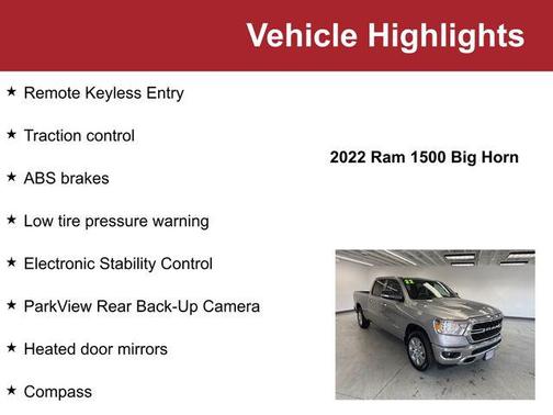 Billet Silver Metallic Clearcoat 2022 RAM 1500 Big Horn/Lone Star